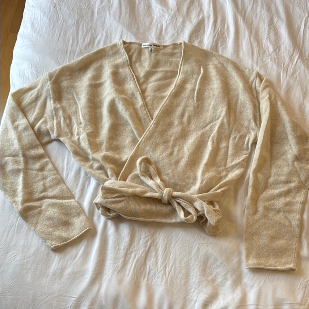 Reformation Cashmere Ballerina Wrap Top